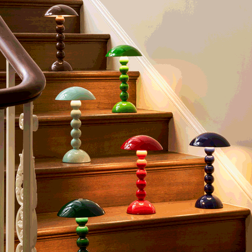 Navy Lacquer Rechargeable Bobbin LED Lamp