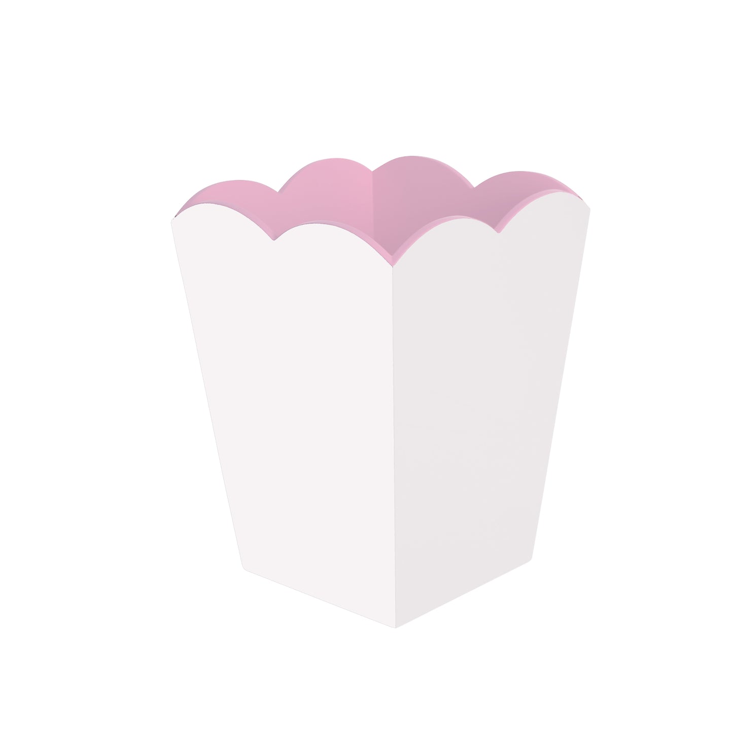 Scalloped Lacquer Bin – White & Pink