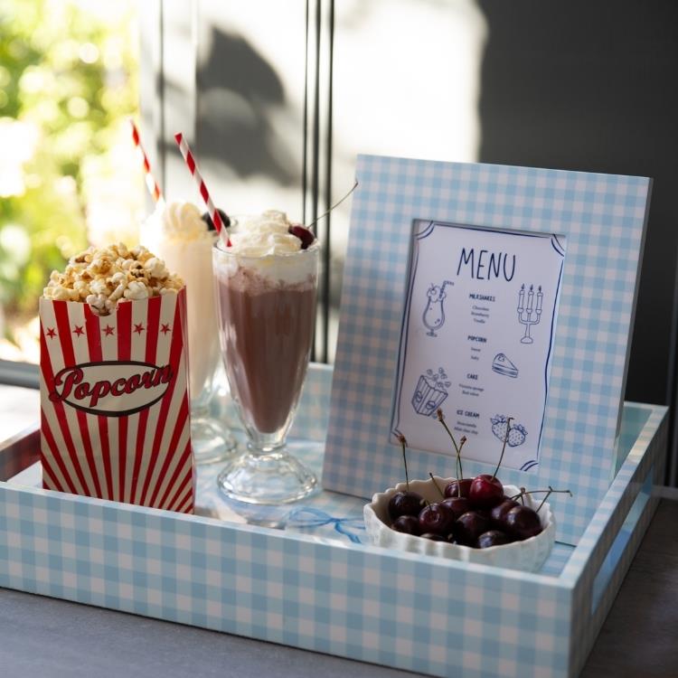 Blue Medium Gingham Tray - Addison Ross Ltd UK