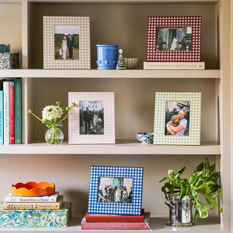 Cappuccino Gingham Lacquer Photo Frame - Addison Ross Ltd UK