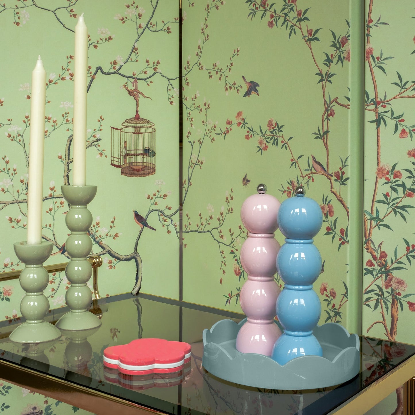 Pale Denim Blue Small Round Scallop Tray - Addison Ross Ltd UK