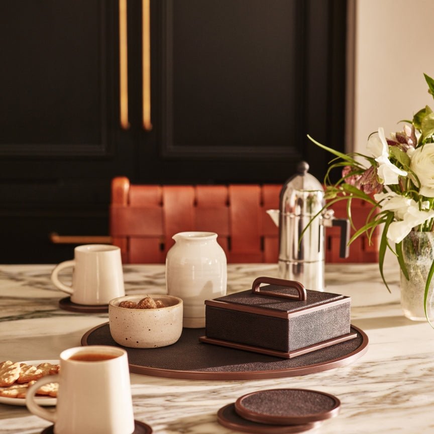 Small Anthracite Faux Shagreen Box - Addison Ross Ltd UK