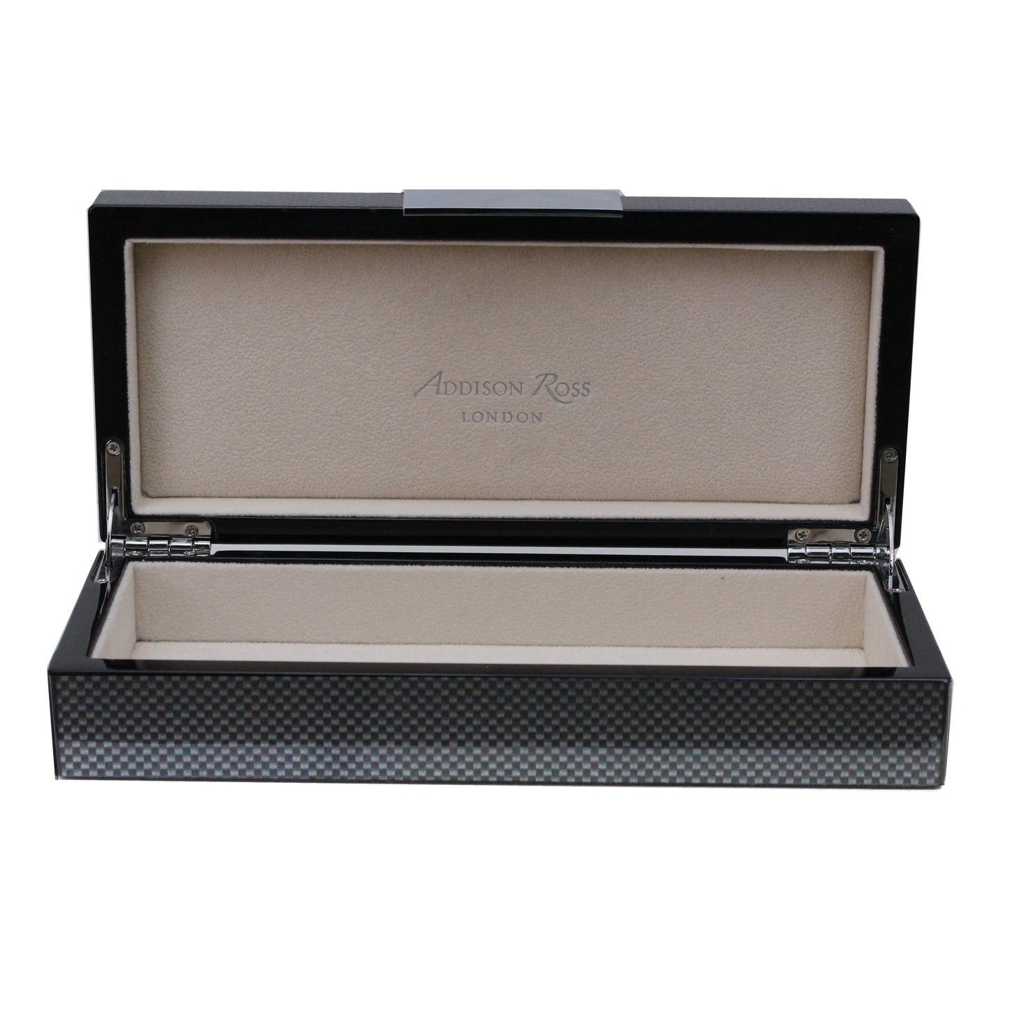 Carbon Fibre Lacquer Box with Silver - Addison Ross Ltd UK