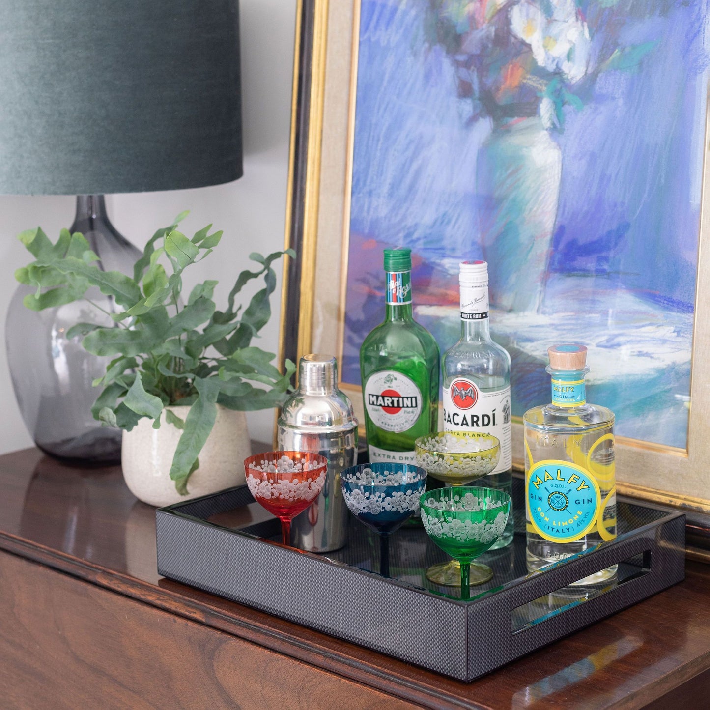 Carbon Fibre Medium Lacquered Serving Tray - Addison Ross Ltd UK