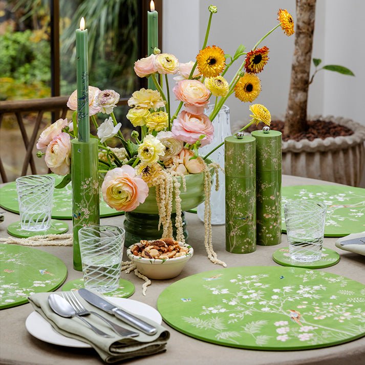 Green Chinoiserie Placemats - Set of 4 - Addison Ross Ltd UK