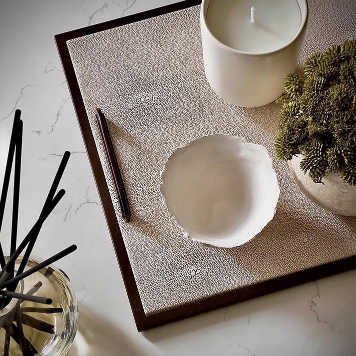 Ecru Faux Shagreen Tray - Addison Ross Ltd UK