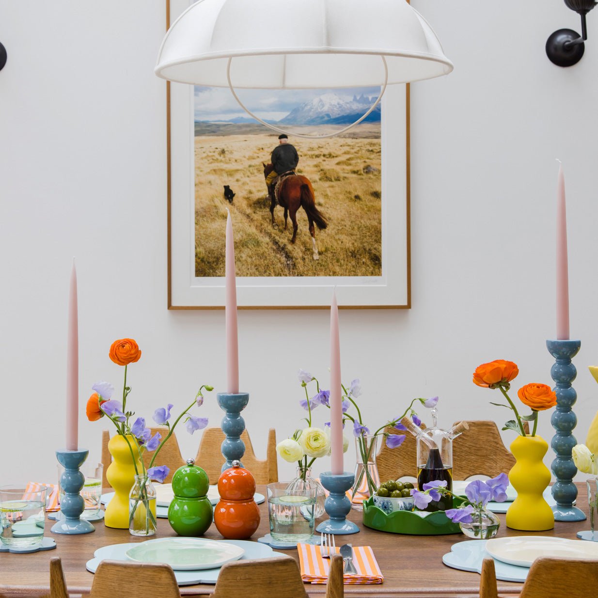 Extra Tall Chambray Bobbin Candlestick - 33cm - Addison Ross Ltd UK