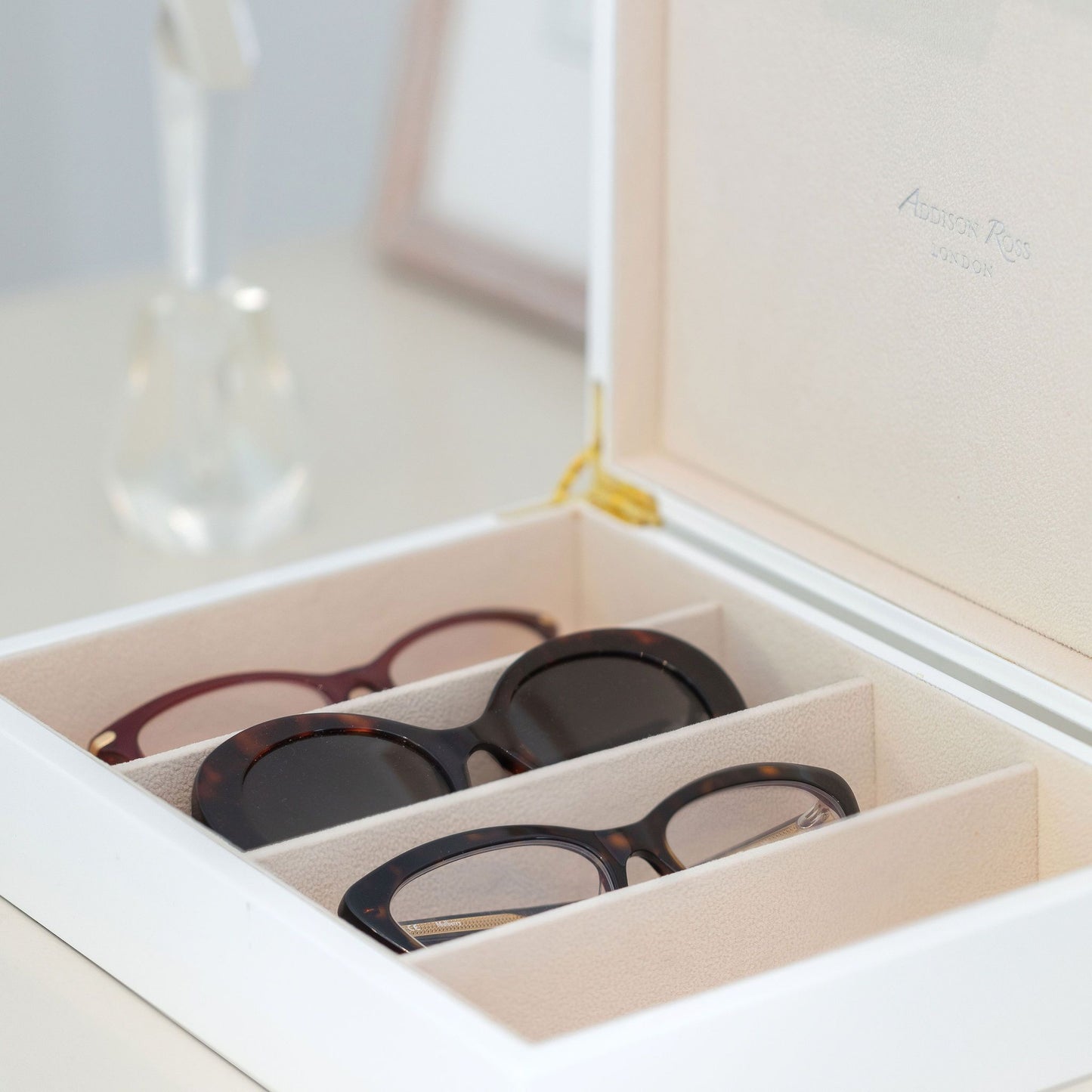 Large White & Gold Glasses Box - Addison Ross Ltd UK