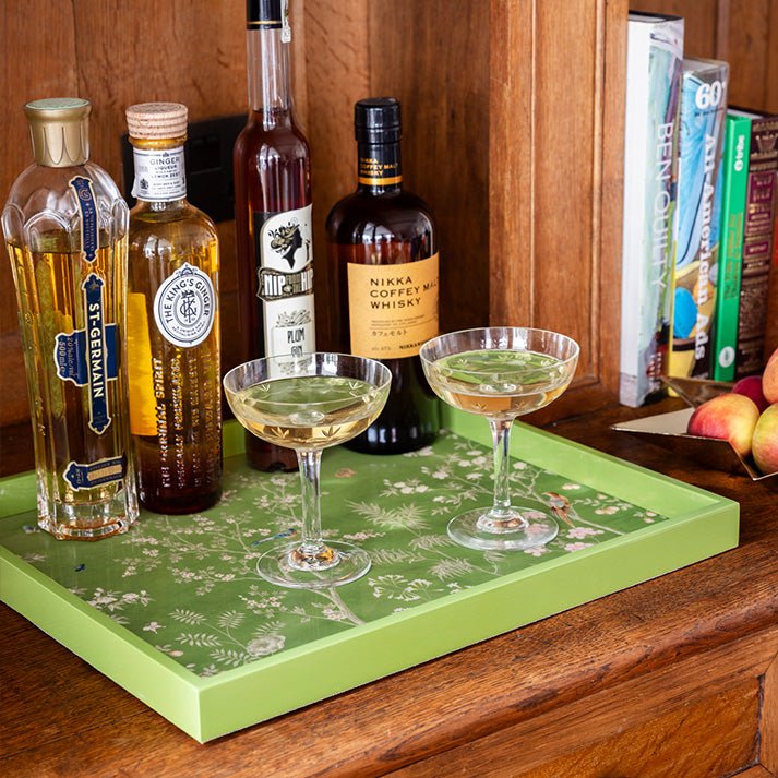 Green Medium Chinoiserie Tray - Addison Ross Ltd UK