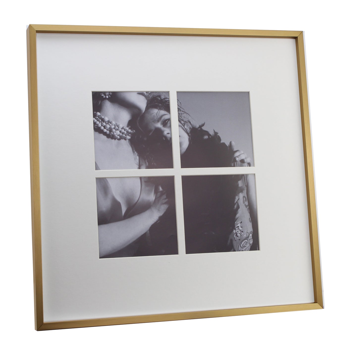 Nine Aperture Brushed Gold Wall Hanging Frame - Addison Ross Ltd UK