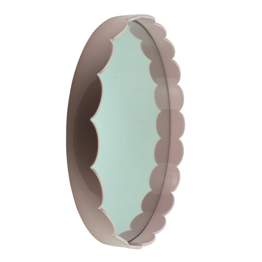 Pale Pink Medium Scallop Round Mirror - Addison Ross Ltd UK