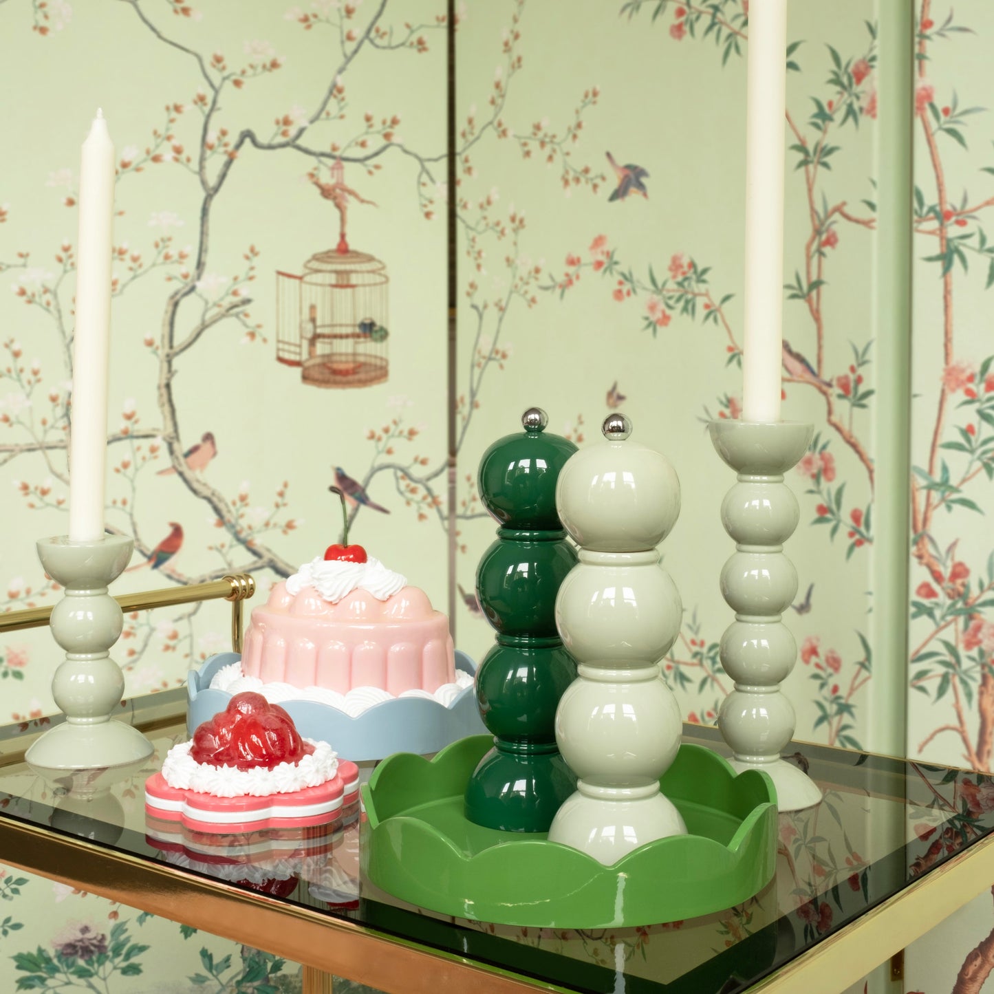 Sage Green Bobbin Salt or Pepper Mill - Addison Ross Ltd UK