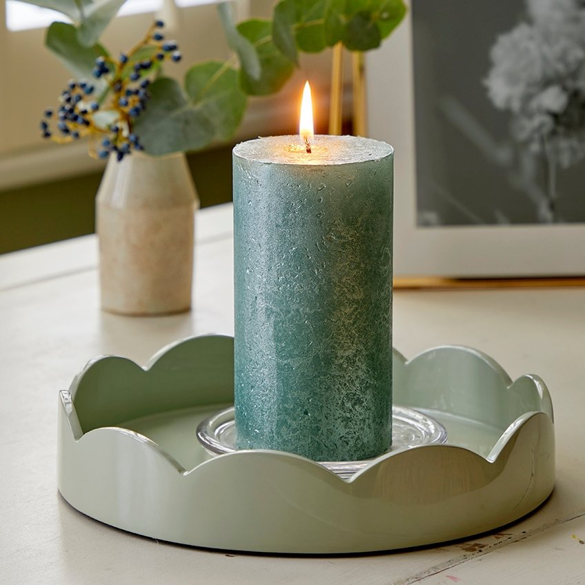 Sage Green Small Scallop Round Tray - Addison Ross Ltd UK