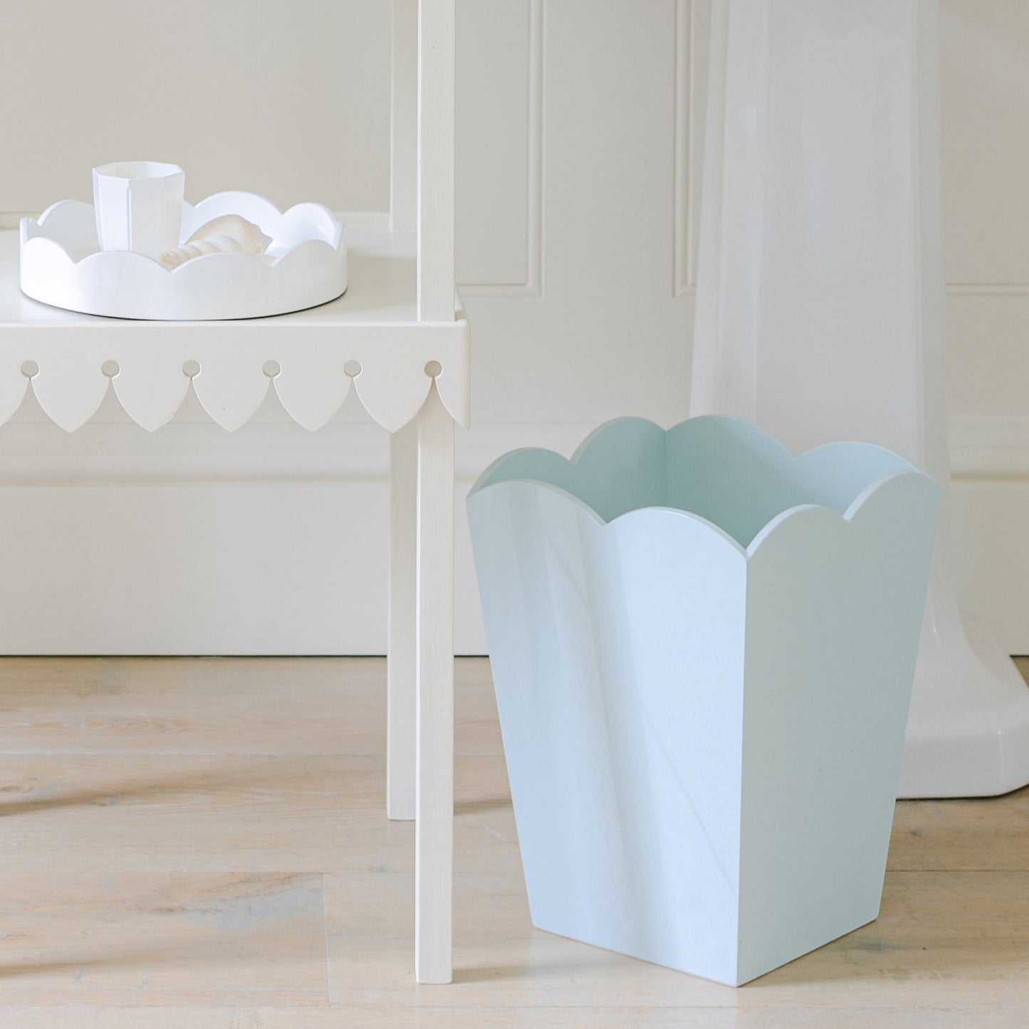 Scallop Bin Powder Blue - Addison Ross Ltd UK