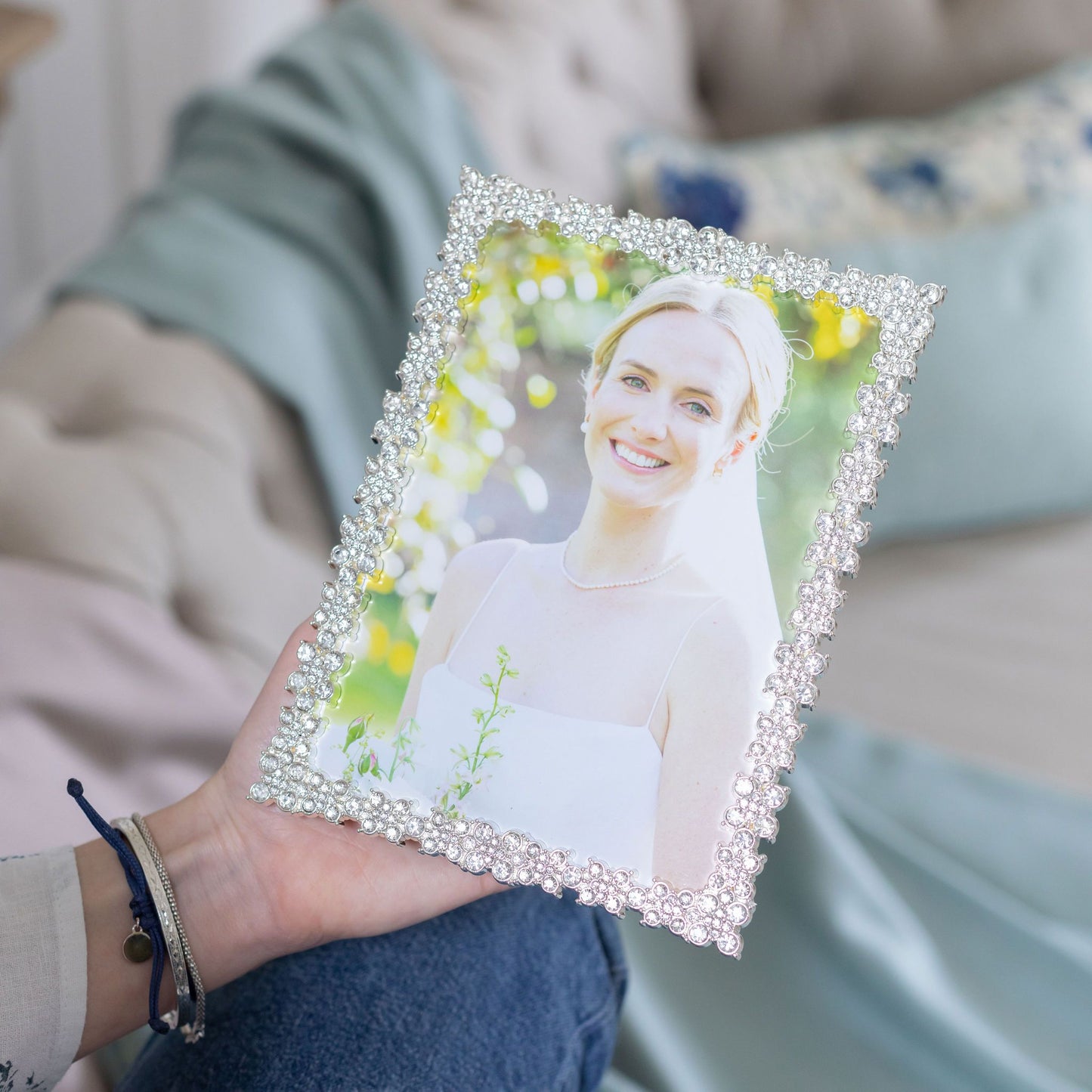 Silver Daisy Diamante Frame - Addison Ross Ltd UK