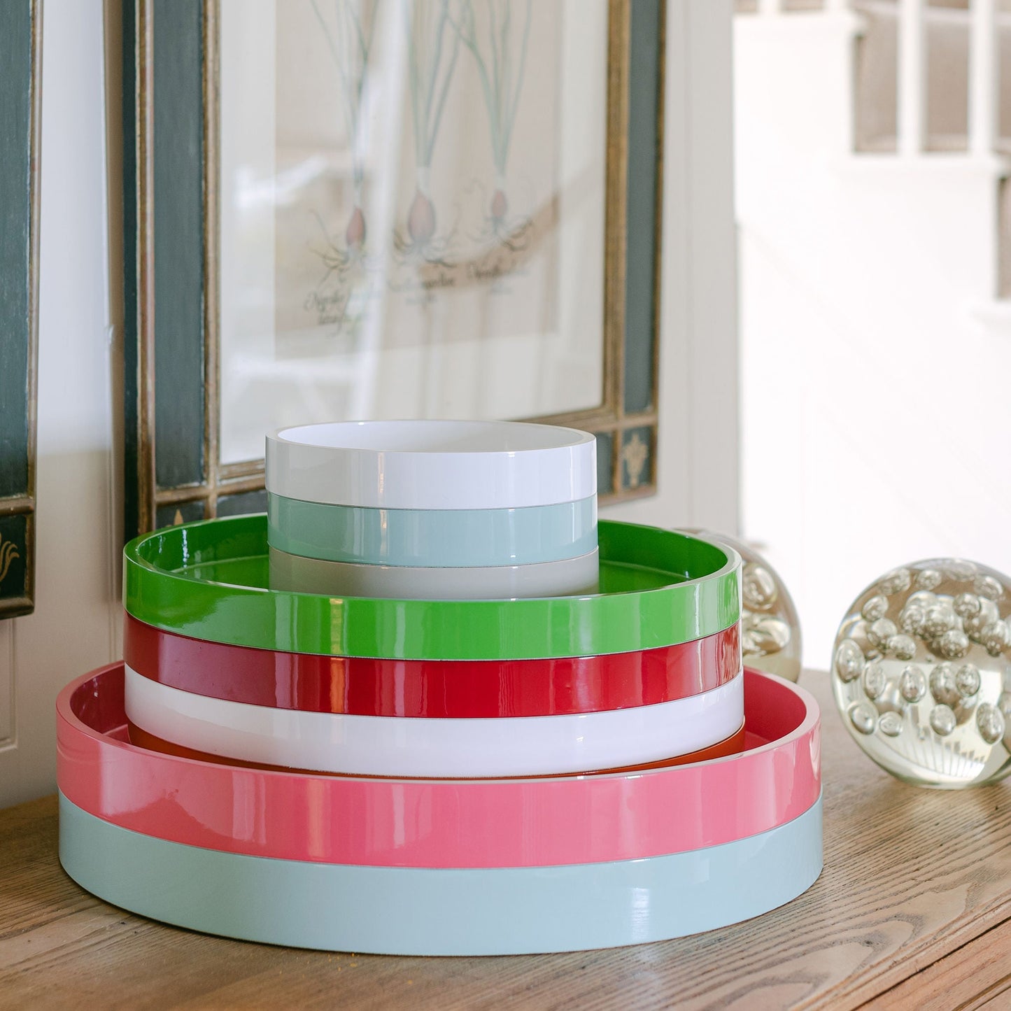 Watermelon Round Large Lacquered Tray - Addison Ross Ltd UK