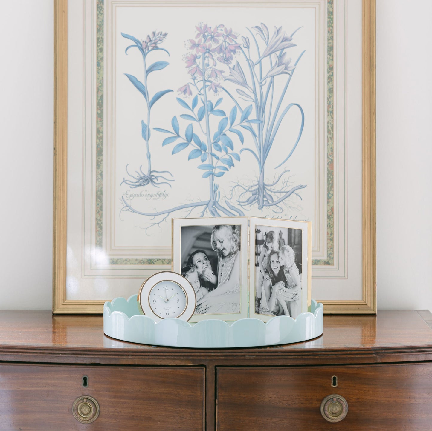 White Enamel & Gold Double Frame - Addison Ross Ltd UK