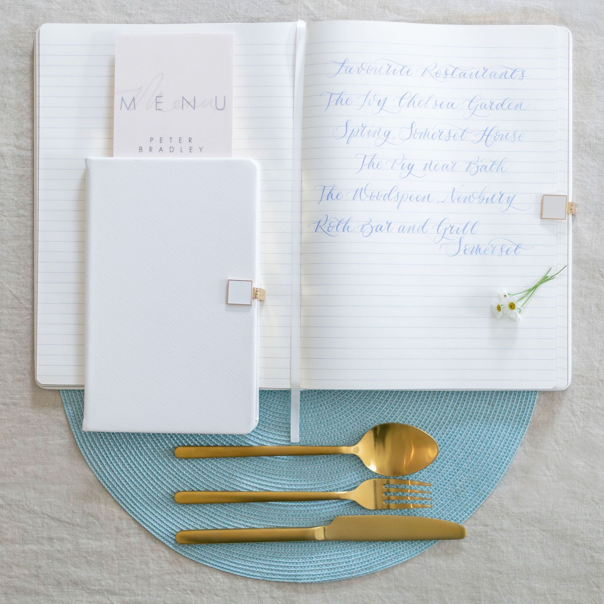 White & Gold A5 Notebook - Addison Ross Ltd UK