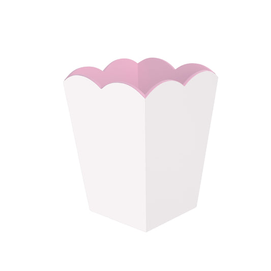 Scalloped Lacquer Bin – White & Pink
