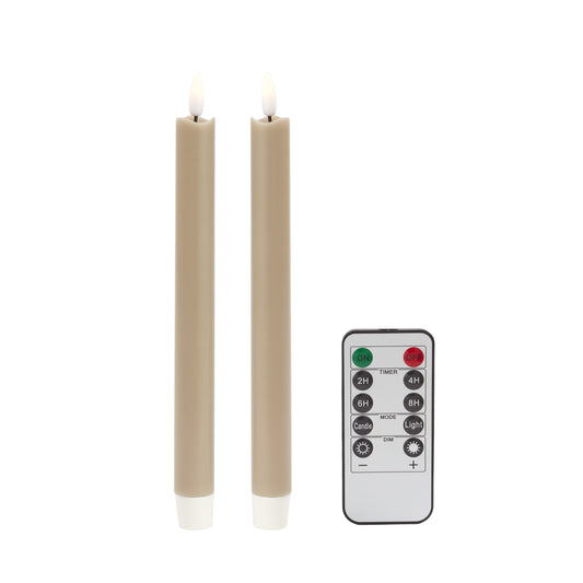 Cappuccino Wax LED Candles - Set of 2