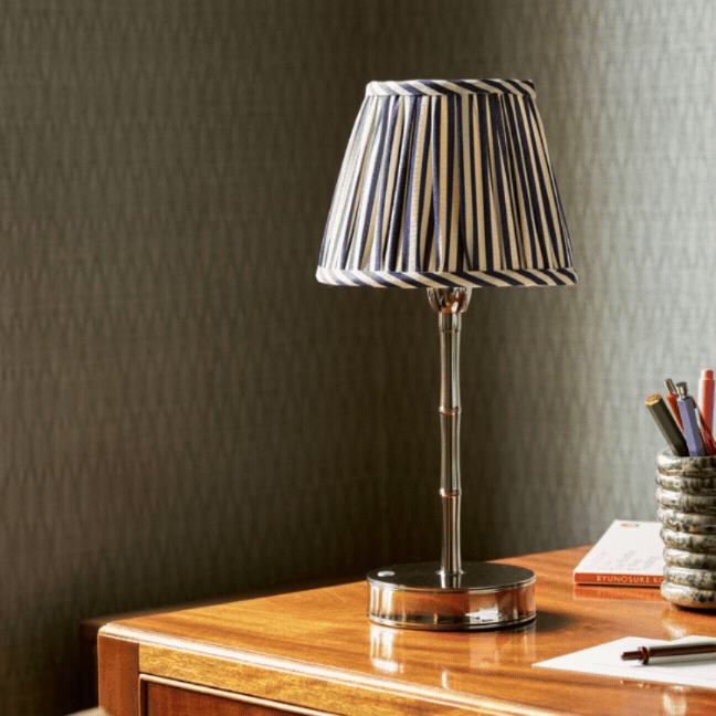 Navy Striped Lampshade - 16cm