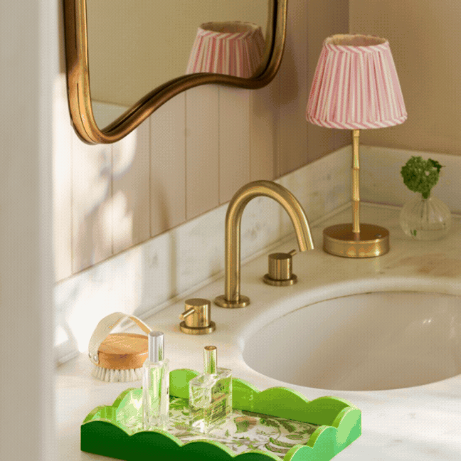 Pink Striped Lampshade - 16cm