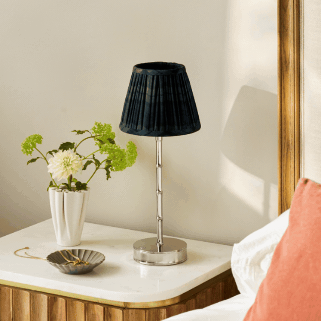 Navy Tartan Empire Lampshade - 16cm