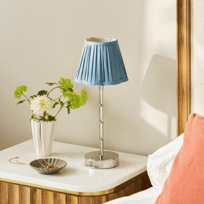 Chambray Blue Scallop Lampshade - 16cm