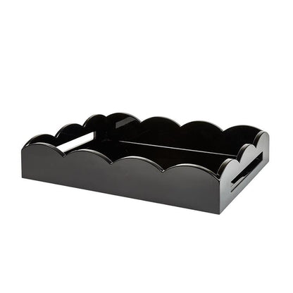 Black Medium Lacquered Scallop Serving Tray - Addison Ross Ltd UK