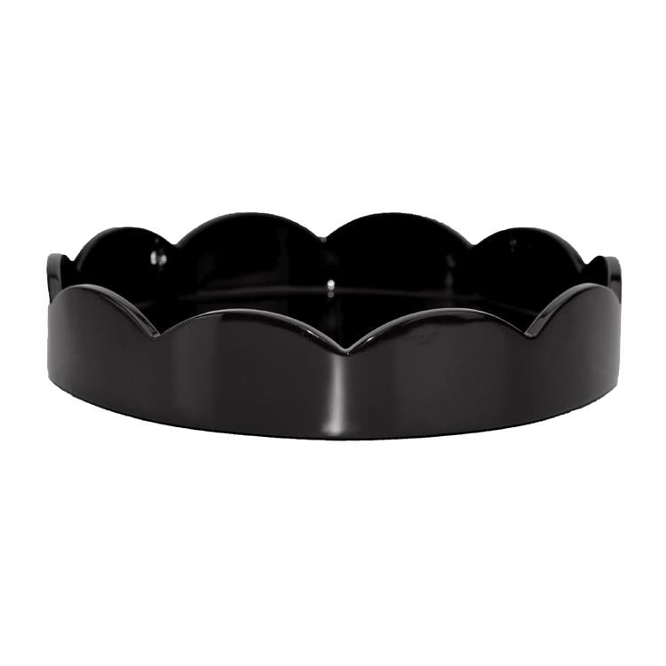 Black Small Round Scallop Tray - Addison Ross Ltd UK