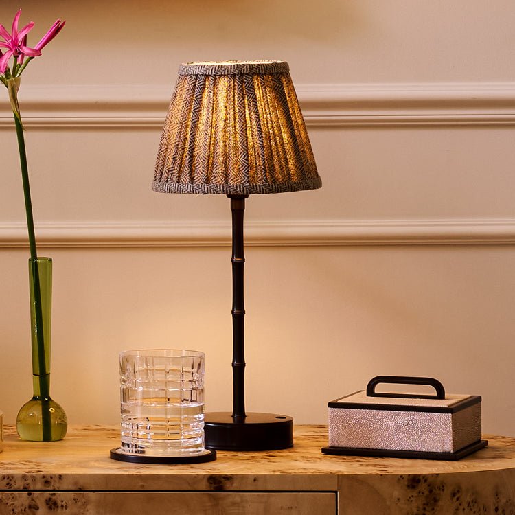 Bronze Bamboo Rechargeable Lamp Base - 30cm - Addison Ross Ltd UK