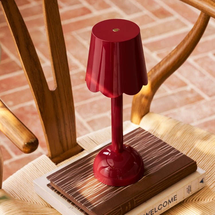 Burgundy Scallop Rechargeable LED Lamp - Addison Ross Ltd UK