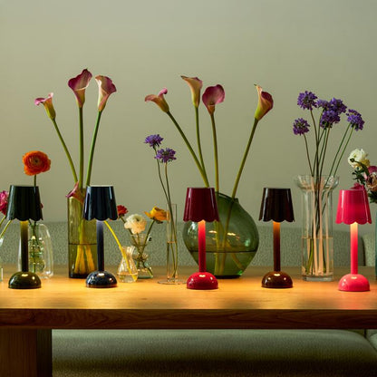 Burgundy Scallop Rechargeable LED Lamp - Addison Ross Ltd UK