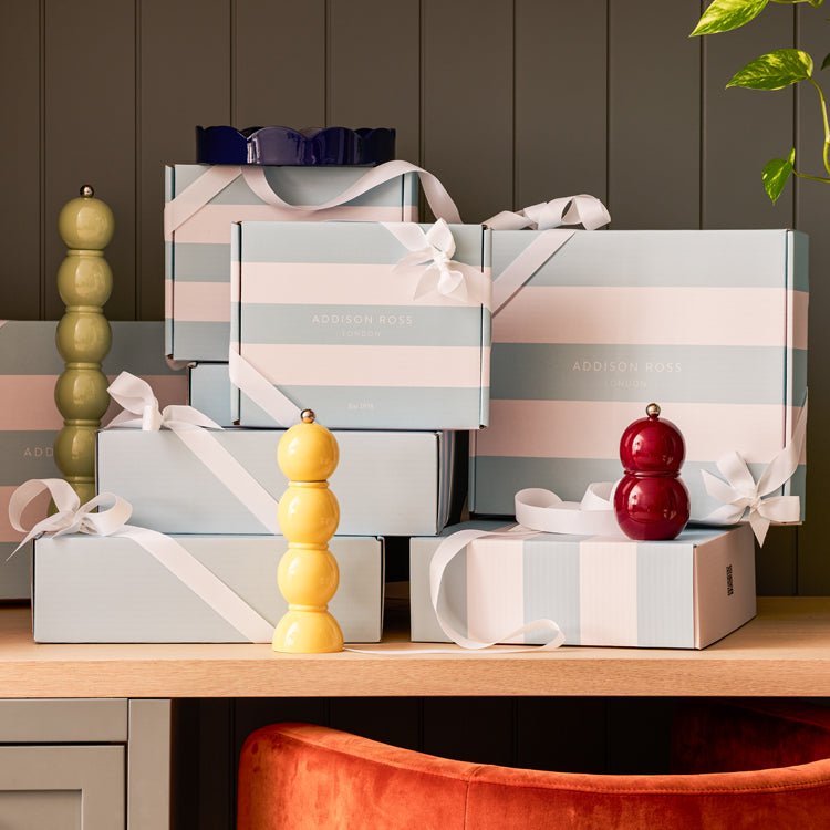 Buttercream Bobbin Lacquer Salt or Pepper Mill - Addison Ross Ltd UK