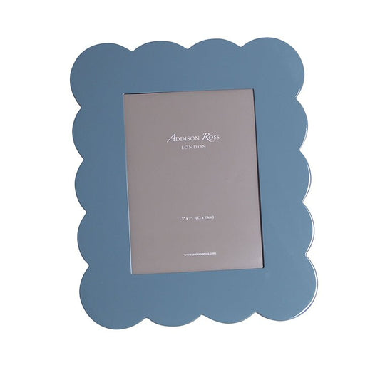 Chambray Blue Lacquered Scallop Photo Frame – Limited Edition - Addison Ross Ltd UK