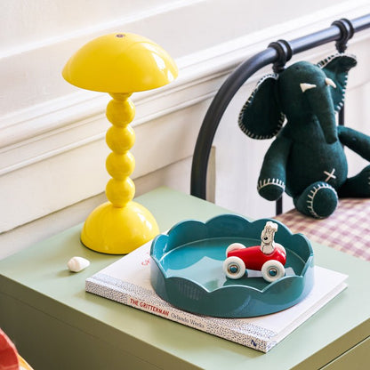 Chambray Blue Small Round Scallop Tray - Addison Ross Ltd UK