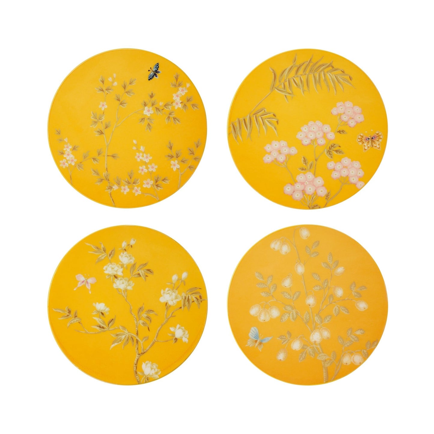  Yellow Chinoiserie Coasters - Set of 4 – Addison Ross Ltd UK