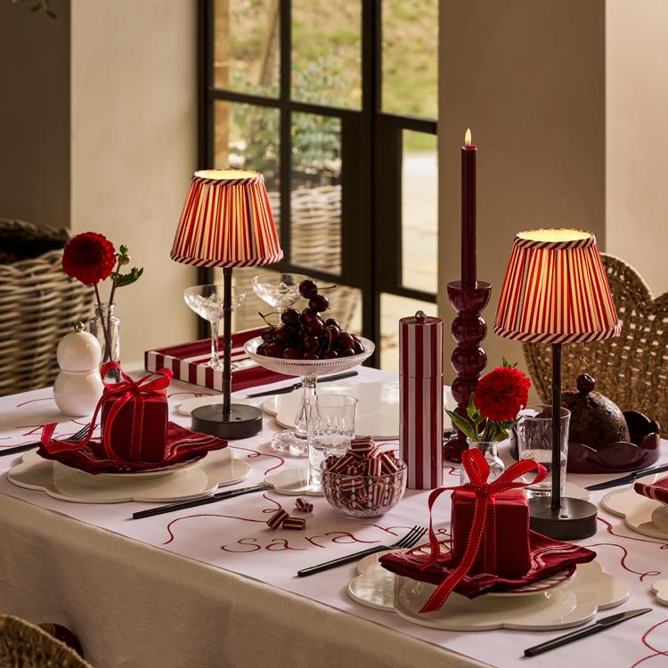 Empire Lampshade Red Stripe 16cm - Addison Ross Ltd UK