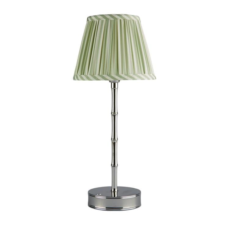 Sage Striped Lampshade - Green & White Pleated Lampshade – Addison