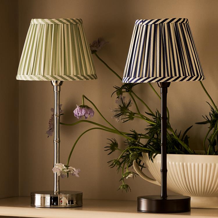 Sage Striped Lampshade - Green & White Pleated Lampshade – Addison