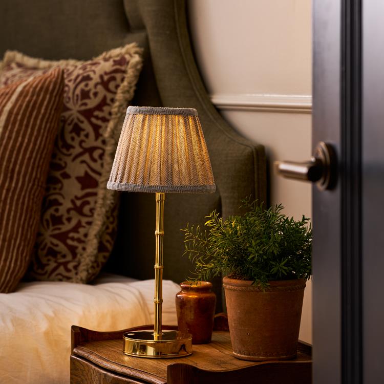 Herringbone Light Grey Empire Lampshade - 16cm - Addison Ross Ltd UK