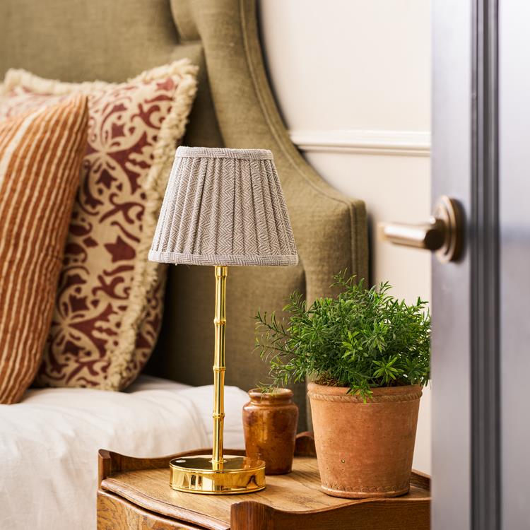 Herringbone Light Grey Empire Lampshade - 16cm - Addison Ross Ltd UK