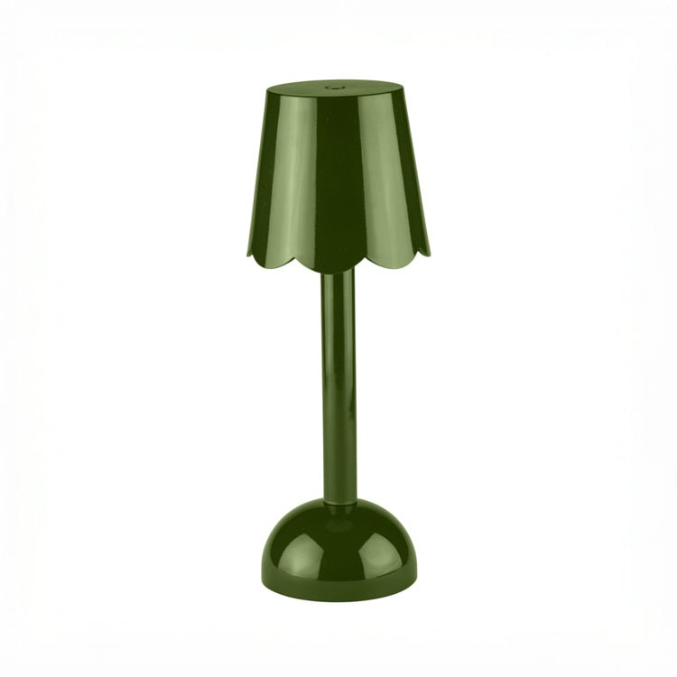 Khaki Green Scallop Rechargeable LED Lamp - Addison Ross Ltd UK