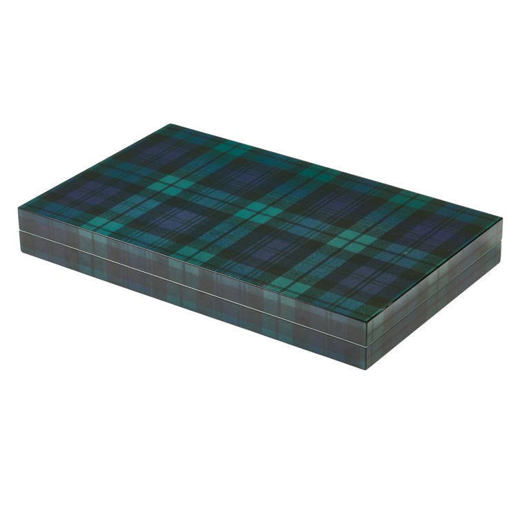 Lacquer Backgammon Set Tartan - Addison Ross Ltd UK