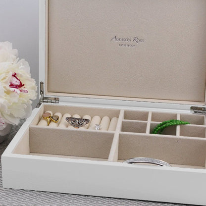 Large White Jewellery Box with Gold - Addison Ross Ltd UK