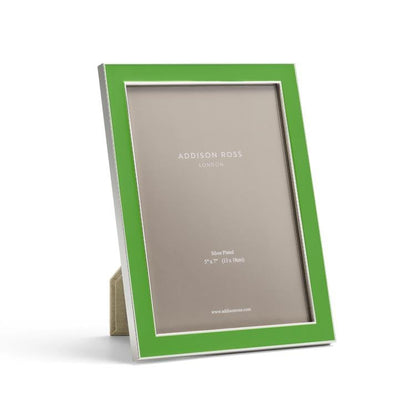 Leaf Green Enamel & Silver Frame - Addison Ross Ltd UK