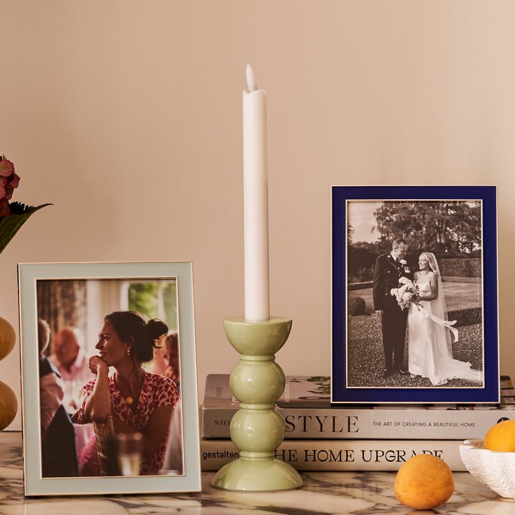 Medium Cappuccino Bobbin Candlestick - 14cm - Addison Ross Ltd UK