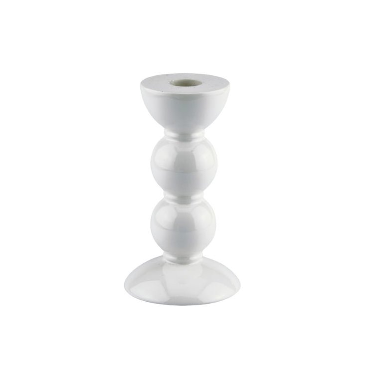 Medium White Bobbin Candlestick - 14cm - Addison Ross Ltd UK