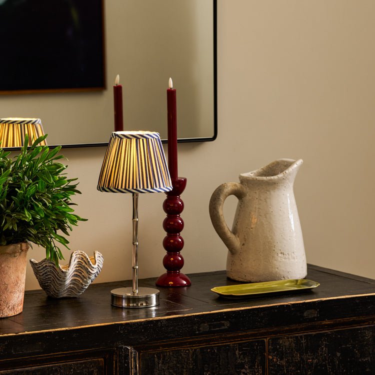 Navy Striped Lampshade - 16cm - Addison Ross Ltd UK