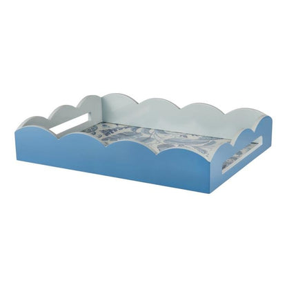 Palm Beach Blue Lacquered Scallop Medium Tray - Addison Ross Ltd UK